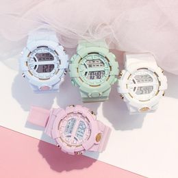 Wristwatches Fashion LED Sports Watches For Women And Men Couple Student Week Auto-date Waterproof Out Door Simple Digital