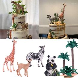 Festive Supplies Giraffe Lion Elephant Animals Cake Topper Decor Baby Shower 1st Birthday Party Kids Wild One Jungle Safari Zoo