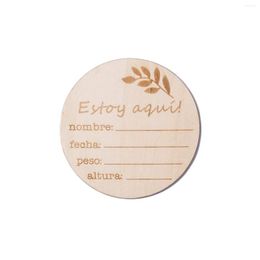 Festive Supplies Spanish /english Wood Engraved Discs Monthly Milestone Born Baby Po Props Birth Announcement Keepsake