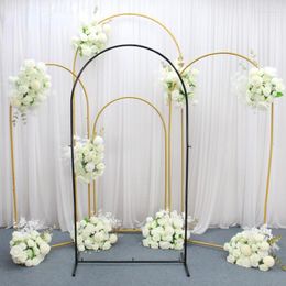 Decorative Flowers Round Arch Wrought Iron Wedding Props Outdoor Geometric DIY Artificial Flower Deco Stand Birthday Party Backdrop Shelf