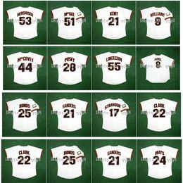 GlaVintage 1994 Baseball Jersey Barry Bonds Buster Posey Matt Williams McGee Orel Hershiser Willie Mays Willie McCovey Tim Lincecum Hunter