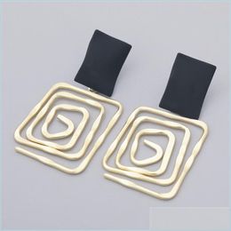 Charm Fashion Simple Metal Back Shape Geometric Charm Earrings Womens Creative Drop Retro Party Jewellery Accessories Delivery 2021 Dhse Dhkgx