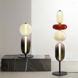 Floor Lamps Pebbles Lamp Luxury Minimalist Stained Glass Bedside Living Room Dining Bedroom Decoration Colour