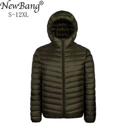 Men's Down Parkas Bang Plus 9XL 10XL 11XL Coat Male Large Size 90% Ultra Light Jacket Men Lightweigh Warm Hooded Feather Parka 220919