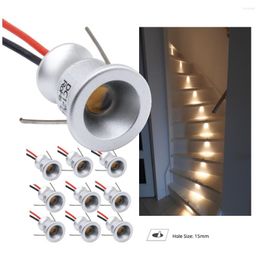 Lighting 10pcs IP65 1W 12V Mini LED Spot Light Thumb Spotlight Ceiling Corridor Stairs Lamp Cabinet Ambient DIY