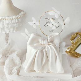 Festive Supplies Romantic White Royal Style Butterfly DIY Acrylic Happy Birthday Cake Topper Party Decoration Love Gift