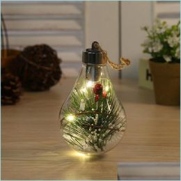 Party Decoration Led Transparent Ball Christmas Ornaments Creative Simation Light Bb Tree Pendant Plastic Drop Delivery 2021 Home Gar Dhvtm