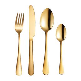 4Pcs/Set Gold silver Cutlery Knife Flatware Set Stainless Steel Tableware Dinnerware Fork Spoon Steak Travel Set