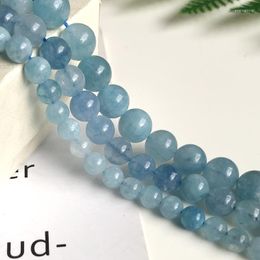 Beads Natural Stone Imitation Aquamarine Loose For Jewellery Making Handmade Diy Necklace Bracelet 6 8 10mm 15'' Wholesale