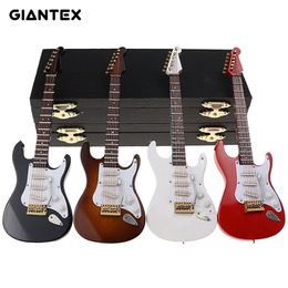 Decorative Objects Figurines Mini Electric Guitar Wooden Miniature Model Musical Instrument Decoration Gift Decor For Bedroom Living Room U2701 220919