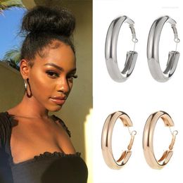 Hoop Earrings Big Round Smooth For Women Fashion Statement Thick Gold Silver Colour Huggies Ear Rings Accessories Jewellery Gifts