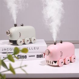 Decorative Objects Figurines 300ml Ultrasonic Humidifier Retro Mini Train USB Aroma Air Diffuser Essential Oil Mist Maker Fogger With Colour L 220919