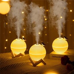 Decorative Objects Figurines 330ml USB Ultrasonic Cool Mist Maker Air Humidifier with Warm LED Lamp for Kids Room Mini Aroma Diffuser Humidifi 220919