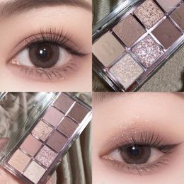 Eye Shadow Earth Colour Pressed Matte Glitter Eyeshadow Palette 10Color Waterproof Long-lasting Pigment Super Shimmer Shiny Makeup