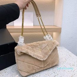 2022 designer bag tote bag Winter Fur Puffer Chain Bags luxury handbag woman Soft Warm Lou shoulder pochette purse