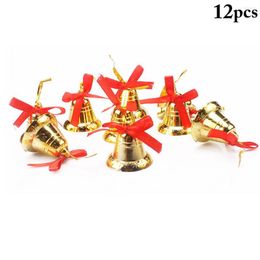 Party Supplies 12Pcs Christmas Hanging Bell Bowknot Decor Mini Ornament Xmas Tree Jingle Bells Decoration