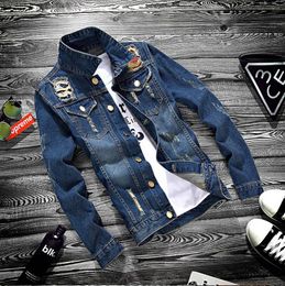 Luxury Mens Designer Jacket Coats Men Women Retro Blue Bomber Jackets Single-breasted stand collar Slim Fit Tops Jean Outwear Chaqueta Hombre Size S-3XL