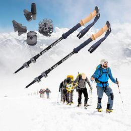 Trekking Poles Lighten Up 2pcs Aluminum Alloy Collapsible Sticks With Cork Handle Ultralight Hiking Baston