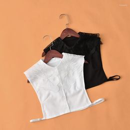 Bow Ties 2022 Big Lapel Fake Collar For Women Shirt White False Collars Woman Removable Detachable Faux Col Lady Dress Nep Kraagie