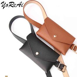 Women Waist Packaging Envelope Package Mini Bag Pu Shoulder Bags Luxury Belt Small Wallet Trendy Female Money New Product J220705