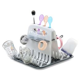 Other Baby Feeding Portable Baby Milk Bottle Drying Rack BPA Free Kids Feeding Bottle Dryer Storage Holder Nontoxic Drain Tray Water Cup Shelf 220920