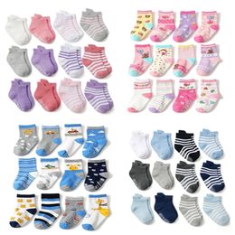Socks 12pairsLot Kids Cotton Baby Floor Socks Boy Gril Child Short Socks NonSlip 15 Years 220919