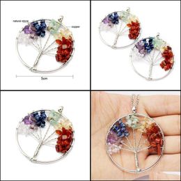 Charms New Fashion Delicate Natural Stone Hollow Tree Pendant Charm For Neacklace Handmade Diy Christmas Jewelry Gift Drop D Yydhhome Dh8Zb