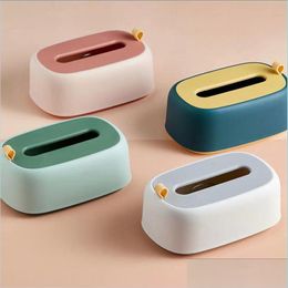 Tissue Boxes Napkins Box Living Room Sanitary Tray Napkin Holder Simple And Fashionable Wall Mount Household Car Storage Drop Delive Dh6I7