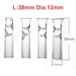 Smoking One Hitter Pipes MINI Clear 38MM Glass Philtre Tip Tobacco Herb Cigarette Holder Philtre pipe for rolling paper