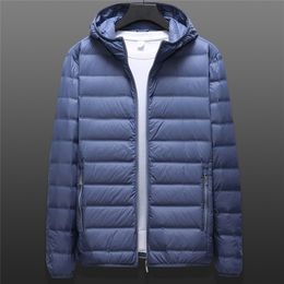 Men's Down Parkas Men's Spring Jacket Puffer Puffer leve para baixo para baixo Demi-estação Ultra Light Husband Autumn Tamanho grande 6xl 8xl Capaca de pato branco Male 220919