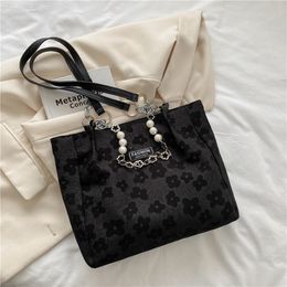 HBP Womens bag large capacity handbag women fashion cross body purses simple pearl ring tote black blue totes canvas bags