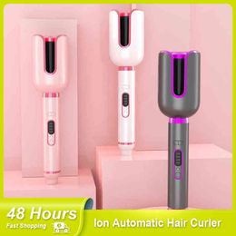 Hair Curlers Straighteners Auto Hair Curling Irons Electric Automatic Ceramic 1 Inch Hair Curler Rotating Curls Waves Anti-Tangle Curling Waver Large Slot T220916
