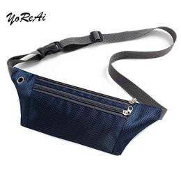 Yorai Waterproof Bum Bag Waist Pouch Men Chest Belt s Shoulder Pack Murse Lady Usb Hole Travel Hip Belly J220705