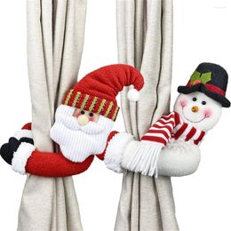 Christmas Decorations Curtain Buckle Flannel Santa Claus Snowman Hanging Lace Tree Wrapped Top Hat Decoration Gift