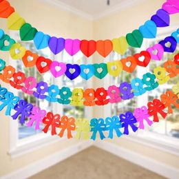 Party Decoration Kindergarten Heart Butterfly Colourful Paper Garland Banner Flag Hanging Wall Decor Cartoon Kids Room Ornaments Gifts