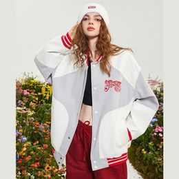 Men's Jackets Men's Men Women Embroidery Leather Splice Loose Casual Streetwear Fashion Hip Hop Baseball Jacket Couple Outerwear Male