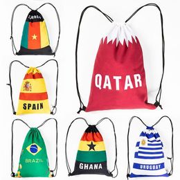 Party Favor Drawstring Backpack Fan Supplies National Flag Bag Football Activity Commemorative