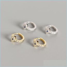 Hoop Huggie Delicate Punk Small Hoop Earrings For Women 925 Sterling Sier Circle 2021 New Evil Eye Earings Gold Colour Jewellery 615 T2 Dhwbk