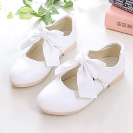 Sneakers White Pink Flower Children s Princess Leather Shoes For Teenager Kids Girls Sweet Dress 4 5 6 7 8 9 10 12 Years Old 220920