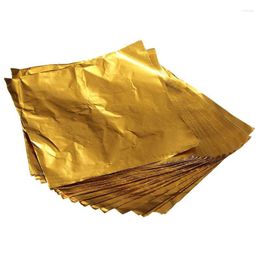Gift Wrap 100Pcs Square Sweets Candy Chocolate Lolly Paper Aluminium Foil Wrappers Gold CNIM