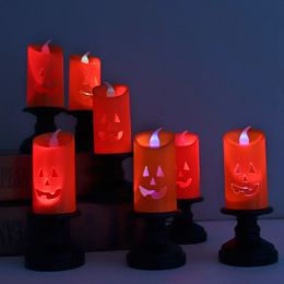 Party Decoration Halloween Lights LED Candle Pumpkin Candlestick Lamp Scery Spider Happy Halloween Carnival Horror Props RRE14315