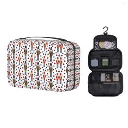 Cosmetic Bags Kawaii The Nutcracker Pattern Travel Toiletry Bag Women Hanging Christmas Decoration Presents Makeup Organiser Dopp Kit