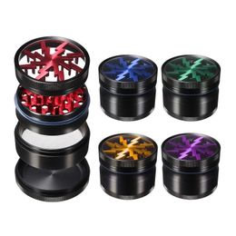 Smoking Hand Herb Tobacco Grinders Aluminium Alloy Metal Mechanical Grinder Cutting Leaves Device Muller 4-Pieces Retails