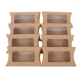 Gift Wrap Kraft Paper Cookies Candy PVC Windows Box Wedding Favour Wrapping Boxes Birthday Party Supply Accessories Packaging Bag