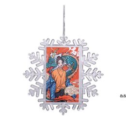 2022 Thermal transfer acrylic snowflake Christmas Decorations pendant sublimation blank consumables ornaments GWE14288