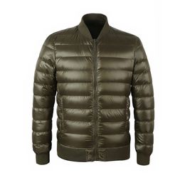 Mens de inverno para baixo Jaqueta de beisebol curto colarinho jovem e de meia-idade vers￣o de tamanho grande das casacos casuais de jackets leves