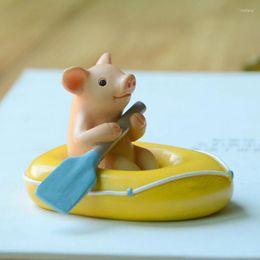 Decorative Figurines Creative Sports Pig Ornaments Exercising Simulation Animal Figurine Cute Doll Decorations Hand-made Birthday Gifts
