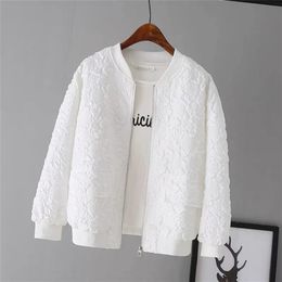 Women's Jackets Solid Color Ladies Short Baseball Korean Spring Casual White Top Female Cardigan Zipper Fashion 220919