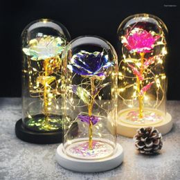 Decorative Flowers Artificial Flower Rose Gift LED String Lights Colourful Friend Lighting Unique Home Decoration Anniversary