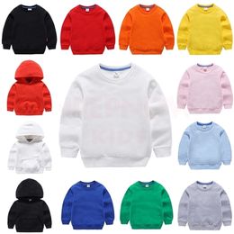 Pullover INPEPNOW Solid Children's Sweatshirt for Boy Hoodies Kids Baby Girls Clothes Cotton Teenagers Sweat Shirt Poleron Dropship 220919
